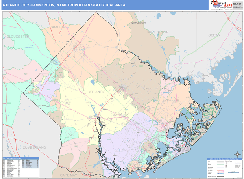 Atlantic City-Hammonton Metro Area Digital Map Color Cast Style